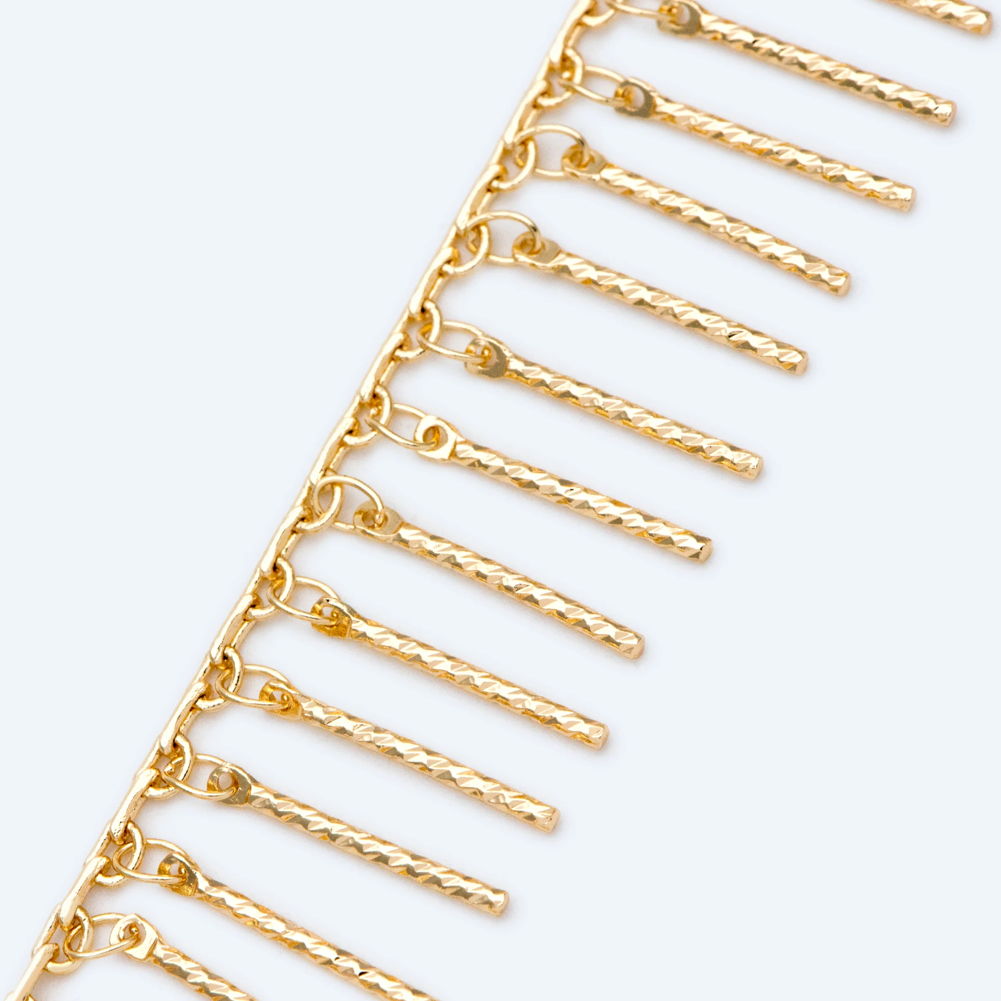 Gold Plated Brass Beaded Chains Link Chain with 15mm Stick Bar Beads Jewelry Craft Wholesale (#LK-194)/ 1 Meter=3.3 Ft | Украшения и