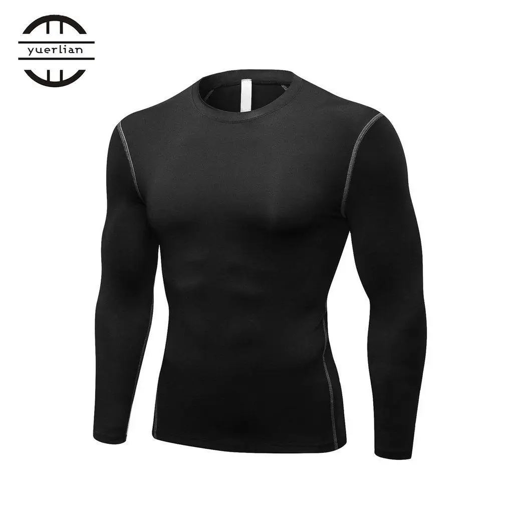 Yuerlian Men Fitness Long Sleeve Bodybuilding Compression Shirt With Velvet AE | Мужская одежда