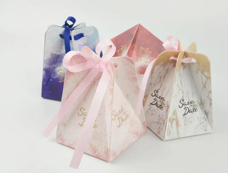 50 шт дизайн Marbling коробка для свадебного подарка мечта пентагональные конфеты