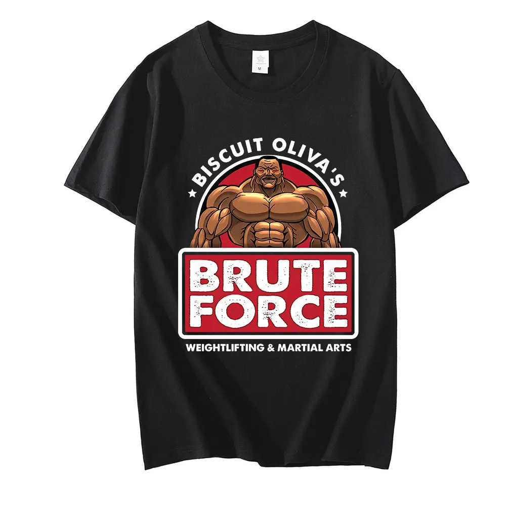 

Мужская футболка с коротким рукавом топы печенье Oliva Brute Force новейшие футболки Grappler Baki Hanma Yujiro Dou манга футболки хипстерская рубашка