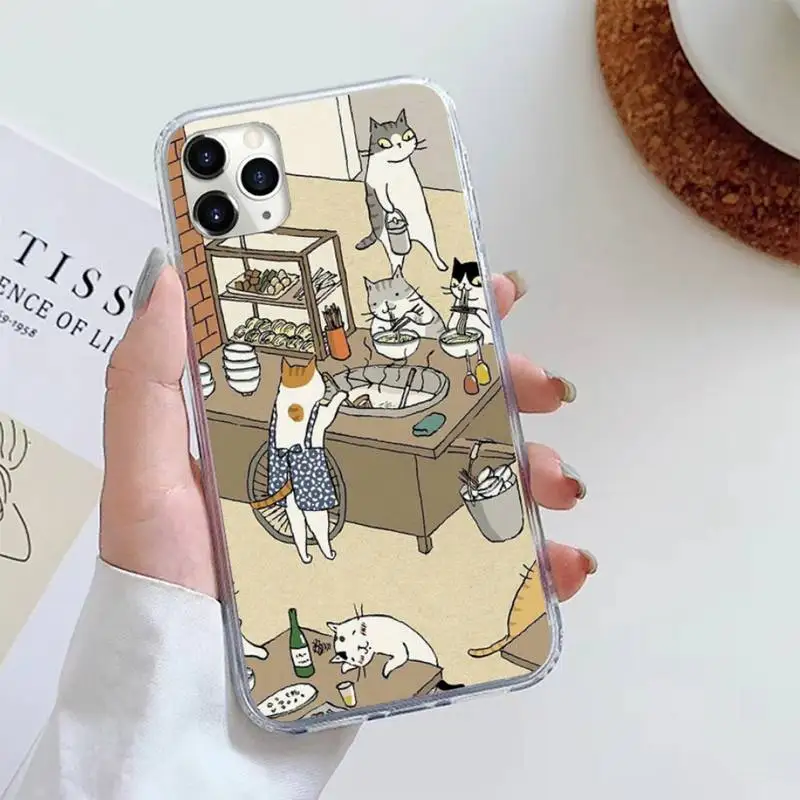 

cats and the library tree cartoon Phone Case For iphone 12 5 5s 5c se 6 6s 7 8 plus x xs xr 11 pro max mini luxury shell cover
