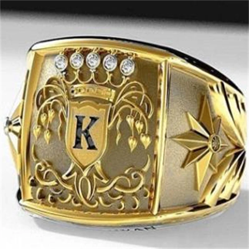 

The New style personality creative crown diamond-studded trend fashionable temperament men's ring jewelry accessories wholesale
