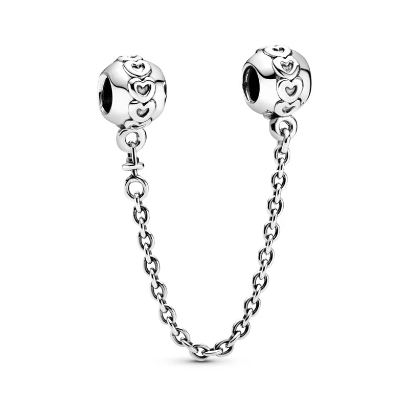 

Anti-skid Safety Chain Beads Fit Original Pandora Bracelet 925 Sterling Silver Charm For DIY Lady Women Girl Fine Jewelry Making