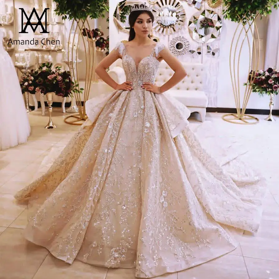 Nikah elbisesi свадебное платье с коротким рукавом и кружевной аппликацией|Свадебные