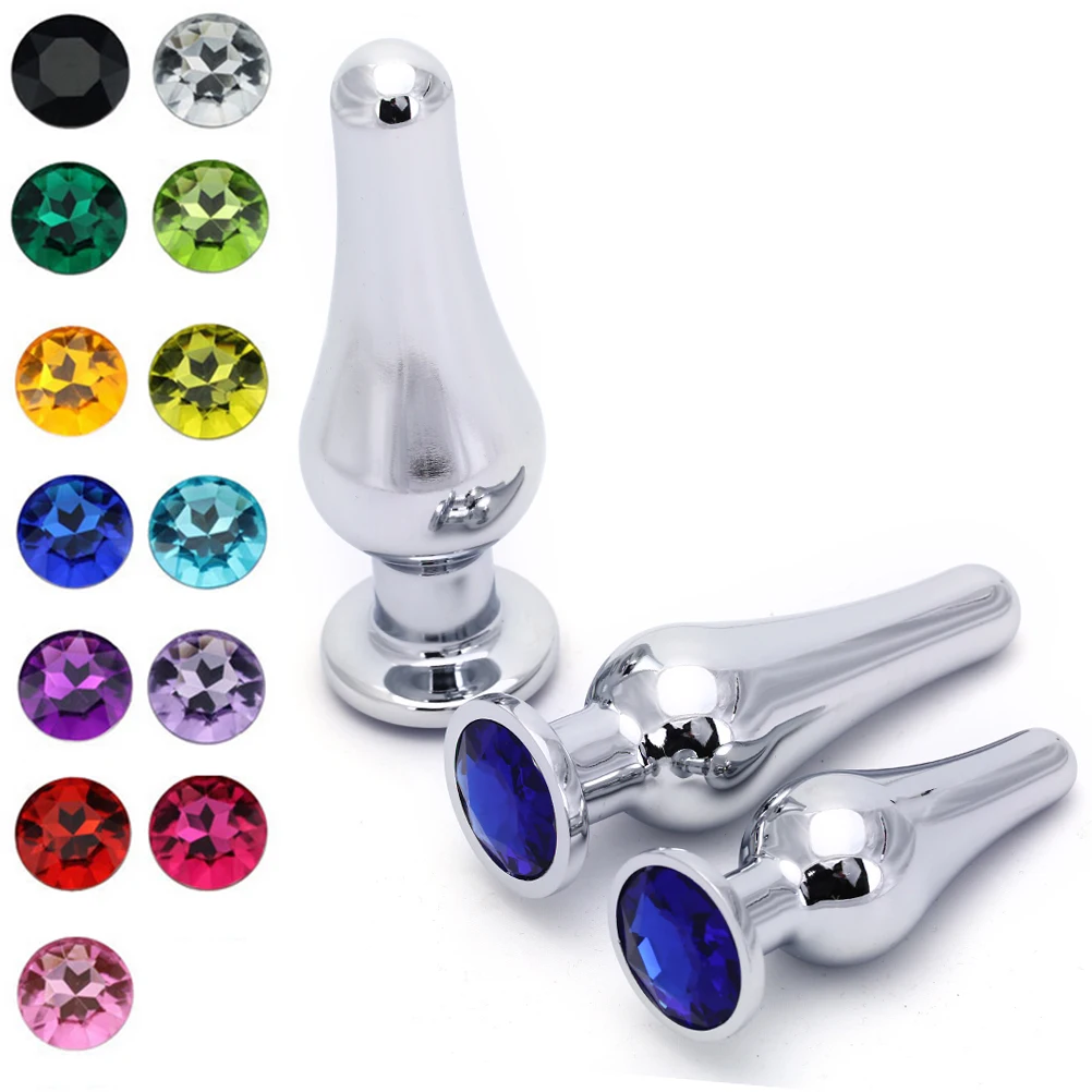 S/M/L Stainless Steel Booty Beads Jewelled Anal Butt Plug Sex Toys Products for Men Couples Metal Crystal |