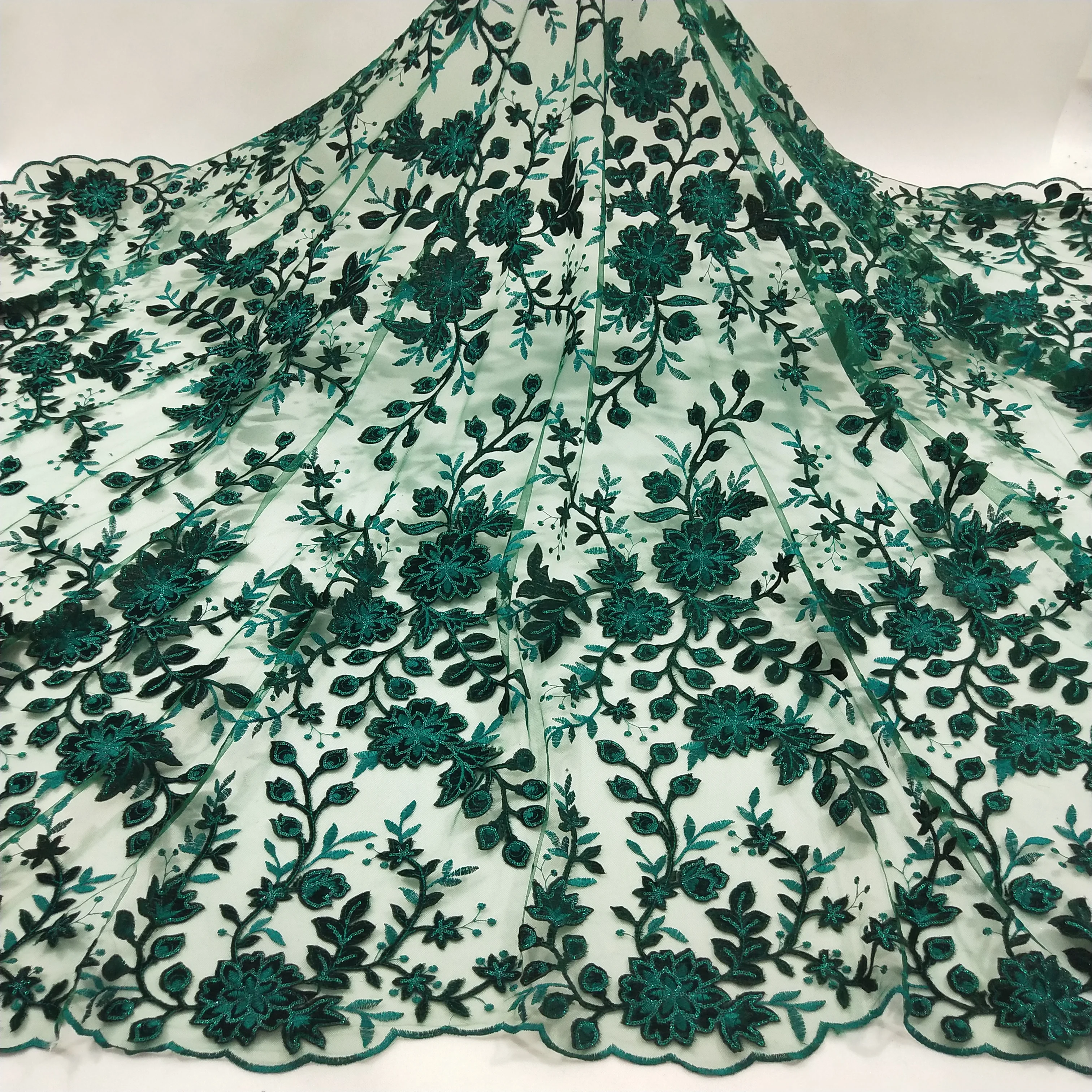 Бархатная французская кружевная ткань оранжевая изумрудная зеленая бирюзовая