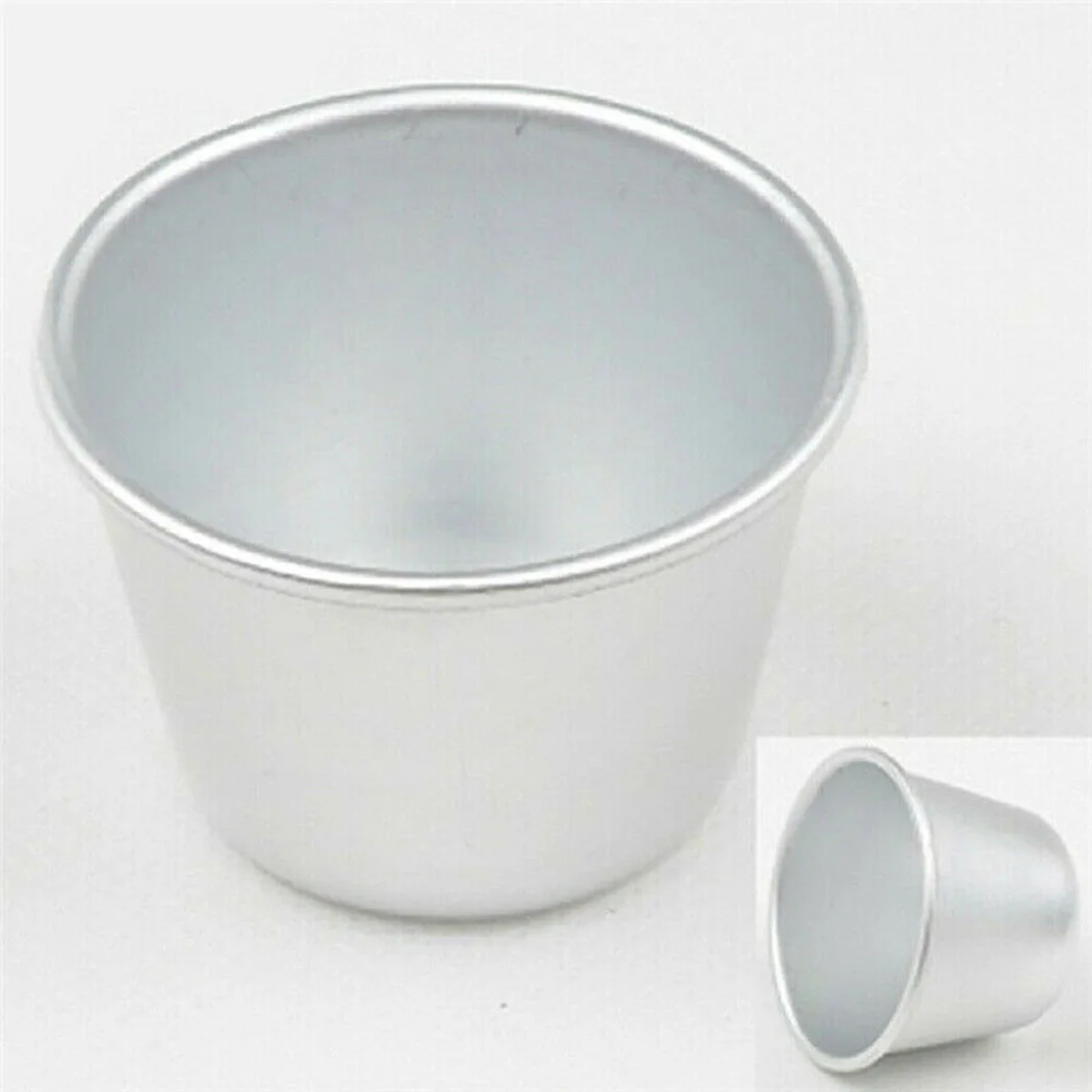 

5pcs Aluminium Cupcake Baking Molds Cake Mold Mould Round Shaped Baking Cup Dariole Pudding Dessert Creme Moulds