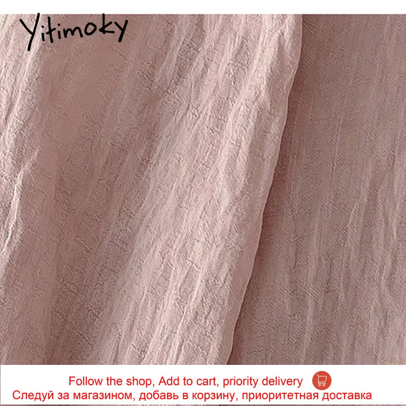 

Yitimoky Women Shirts Korean Fashion Solid Long Sleeve Blouse Casual Spring Summer New 2021 Office Lady Ruffles White Pink Top