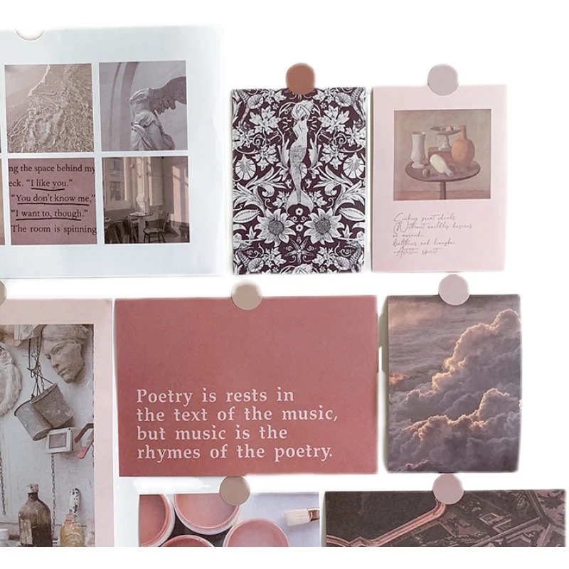 

20pcs/ins Nordic retro bedroom wall decoration wall stickers dormitory room layout wall card stickers poster stickers