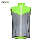 Светоотражающий Жилет WOSAWE для велоспорта, ветрозащитный, дышащий, зеленый, в стиле пэчворк, мужская куртка без рукавов
