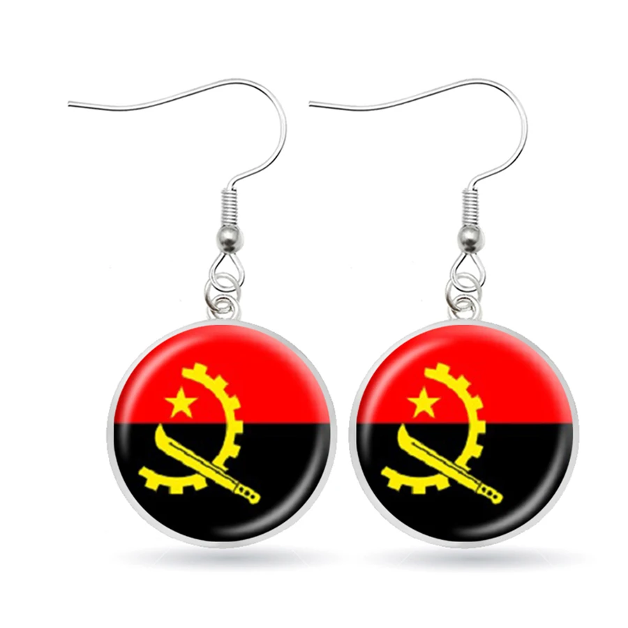 National Flag Earrings Benin Niger Chad Gabon Angola Zambia Namibia Comoros Swaziland COD Mauritius Dangle Jewelry | Украшения и