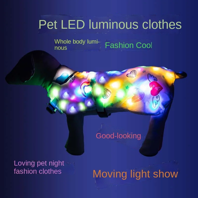 

Pet Dog Jacket Luminous Clothes for Large Dogs Christmas Beer Party Warm Windproof Dogs Funny Cospaly Props Costume Clothes