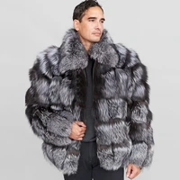 winter bomber jacket men fox fur coat 2021 new warm premium fur jacket casual fashion outwear free shippin