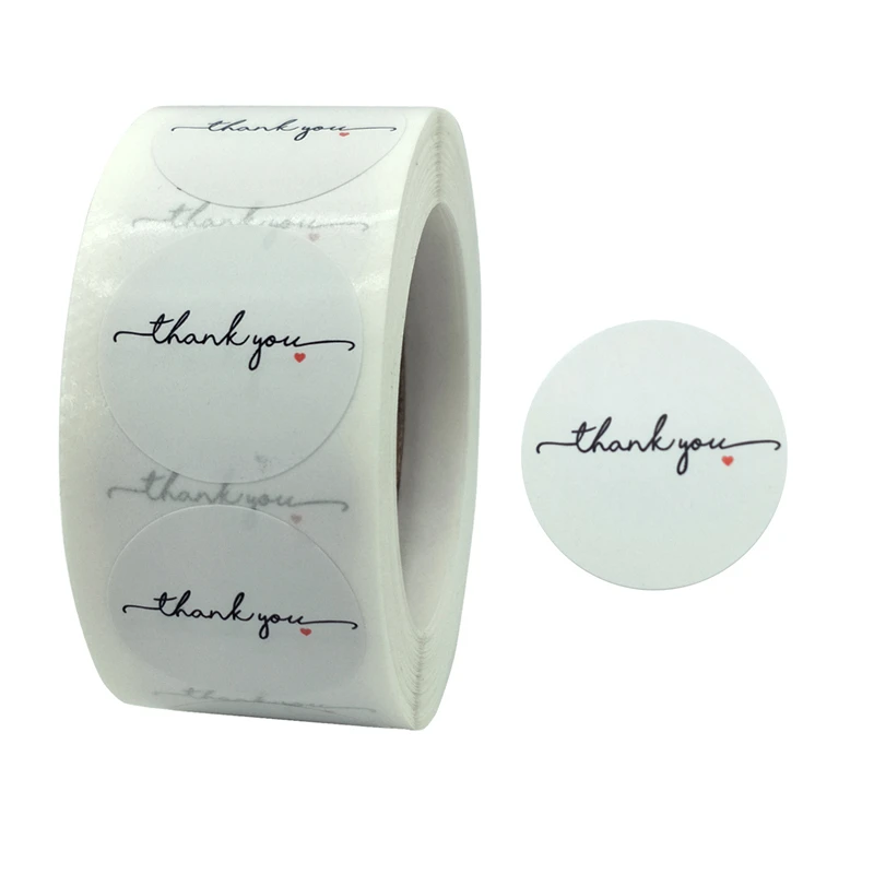

100-500 Pcs 1 inch white sticker high quality self-adhesive label for baking gift card, party, wedding gift packaging