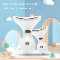 microcurrent neck massager led photon chin lifting wrinkle remover usb hot compress anti aging face neck slimming beauty device