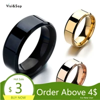 visisap titanium steel simple mirror face ring wholesale factory 8mm anniversary rings for man aliexpress dropshipping s r11