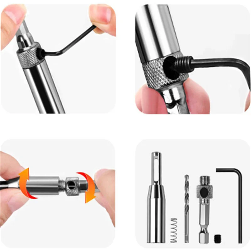 4/7/8/16PCS Woodworking Hole Punch Hinge Drill Door and Window Opener Set Hexagonal Positioning Dril | Инструменты