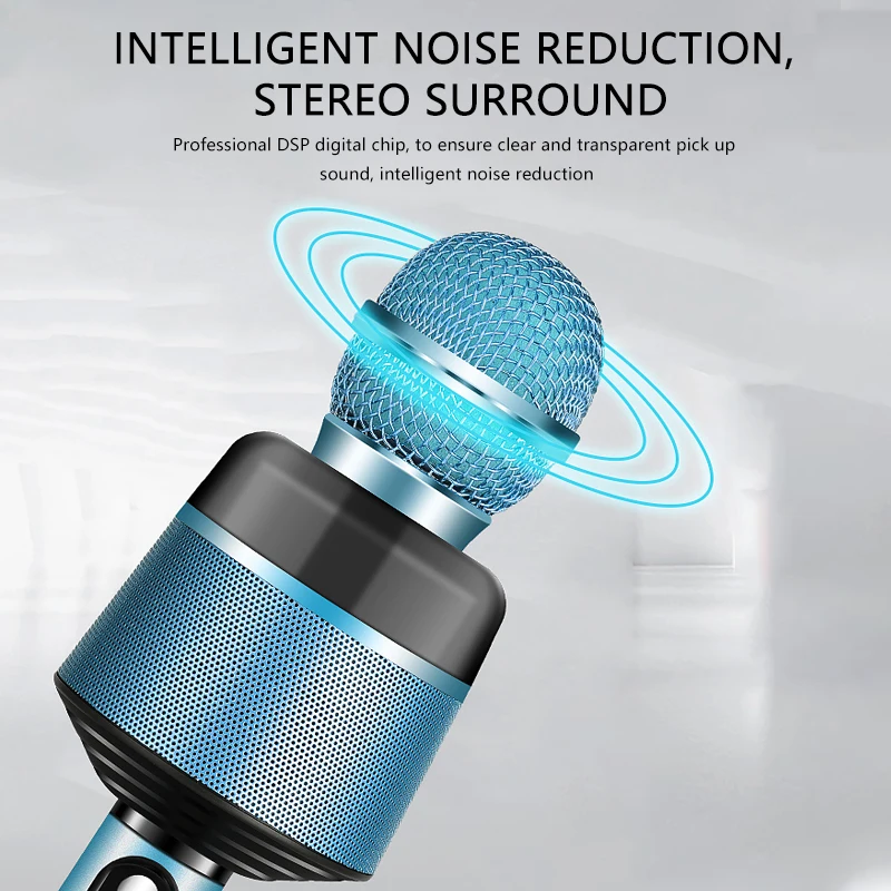 

Q008 Bluetooth Microphone Wireless USB Professional Condenser Karaoke Microphone Handheld Mic Speaker For Mobile Phone Singing