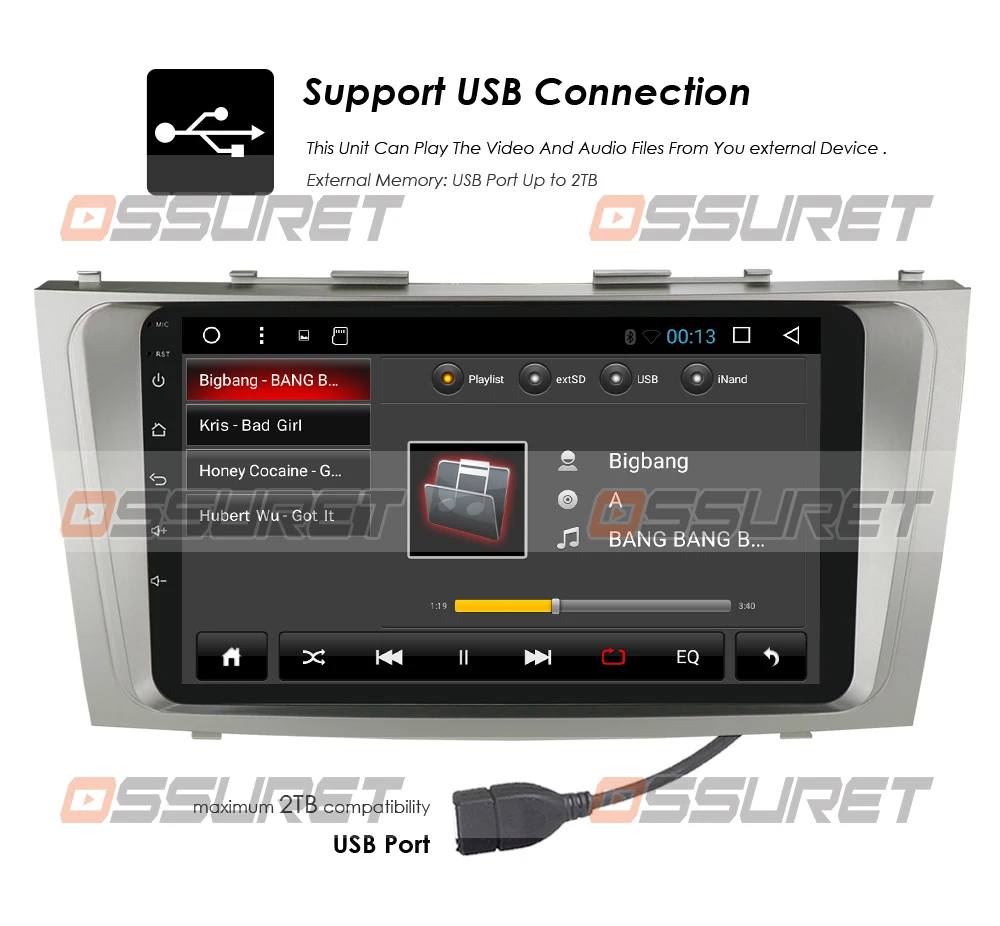 Автомобильный мультимедийный плеер 2DIN Android 10 GPS для Toyota Camry Aurion 2007-2011 9 дюймов