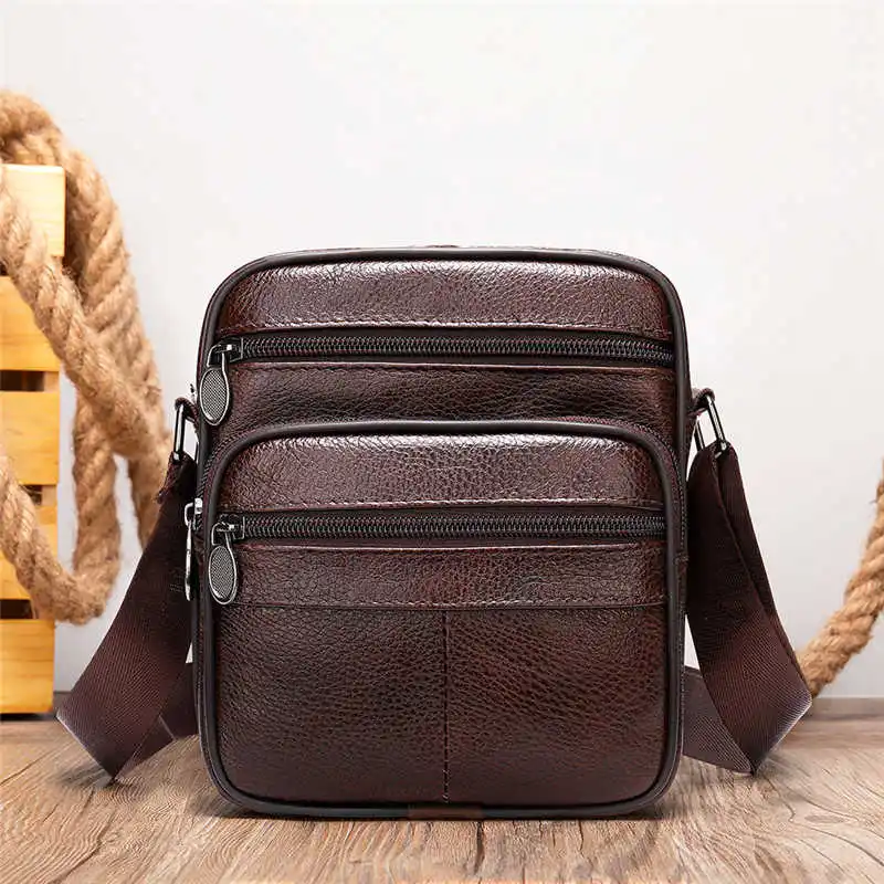 

Quality Guarantee Men's Genuine Leather Bag Men Shoulder Male Handbags