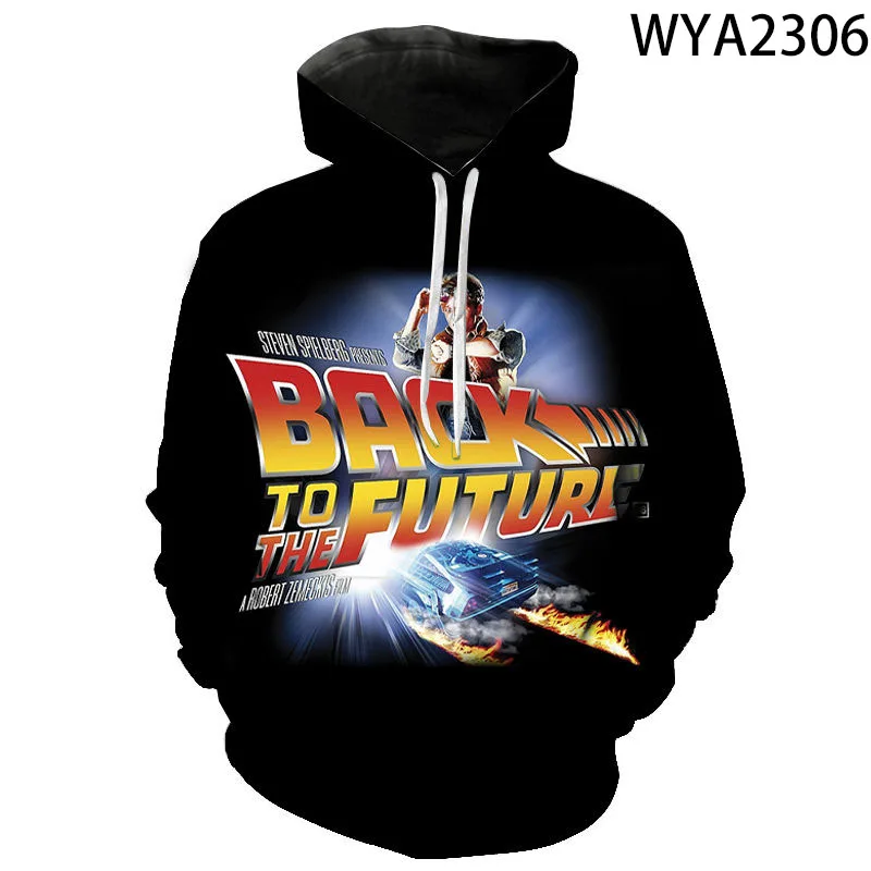 Худи с 3D принтом Назад в будущее для мужчин и женщин Модный свитшот пуловер