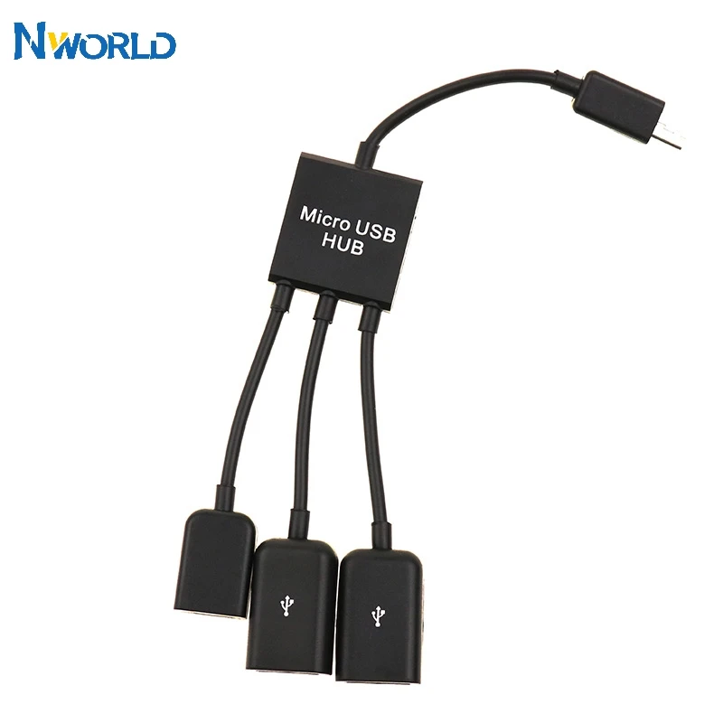 Адаптер Nworld Micro USB OTG Hub для смартфона планшета 3 в 1 мультиразветвитель совместимый