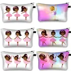 Симпатичная косметичка с изображением танцовщицы балета и девушки, женская модная косметичка, косметичка для девочек, Женский чехол, органайзер для туалетных принадлежностей с мультяшным рисунком