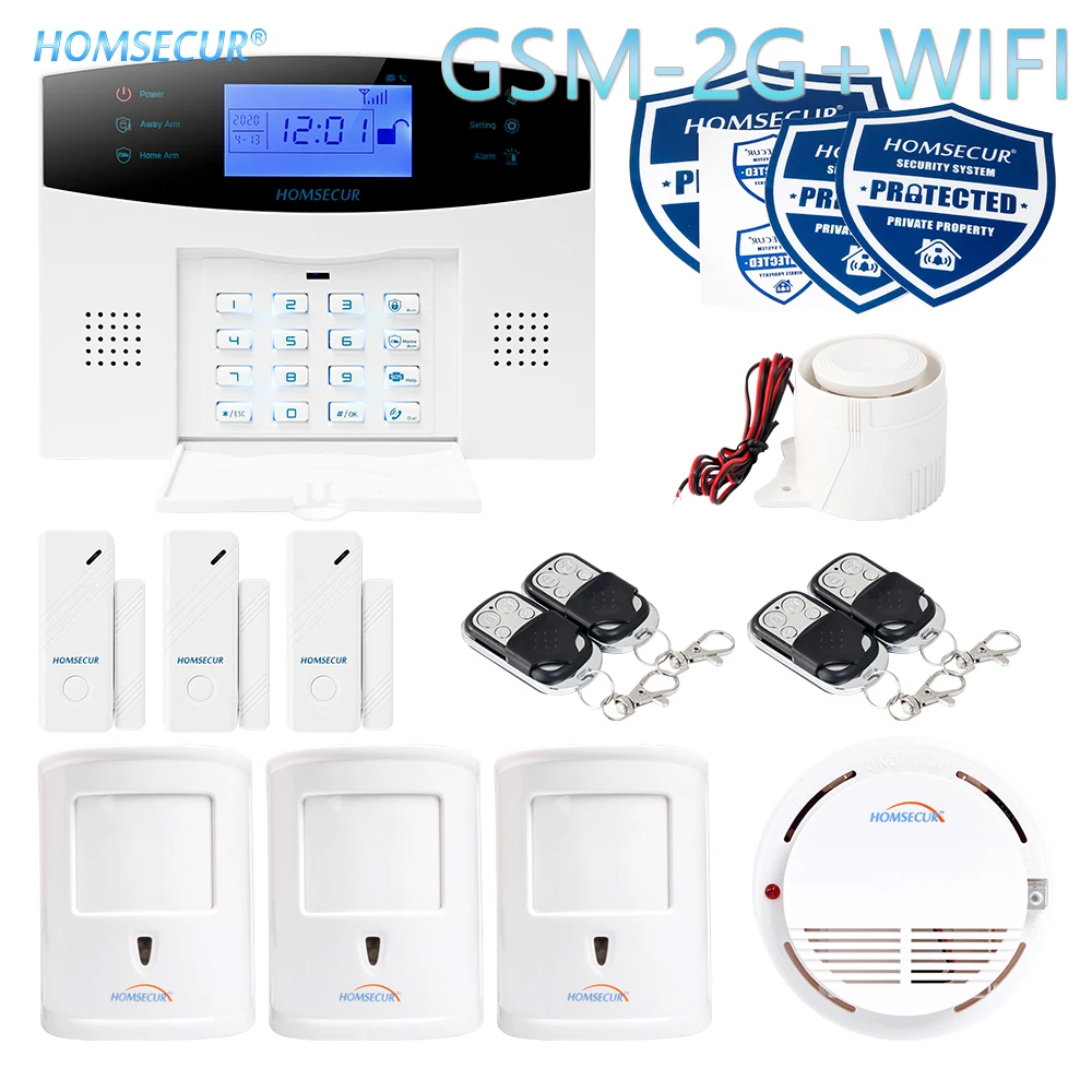 

HOMSECUR беспроводный Wi-Fi GSM SMS с автоматическим циферблатом для домашнего питомца/безопасная система сигнализации
