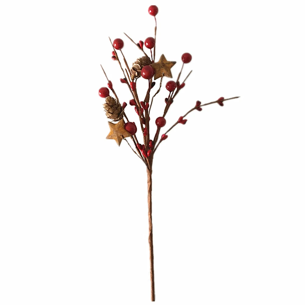 Искусственные растения Моделирование ягоды ветка красный пузырь сосновый конус