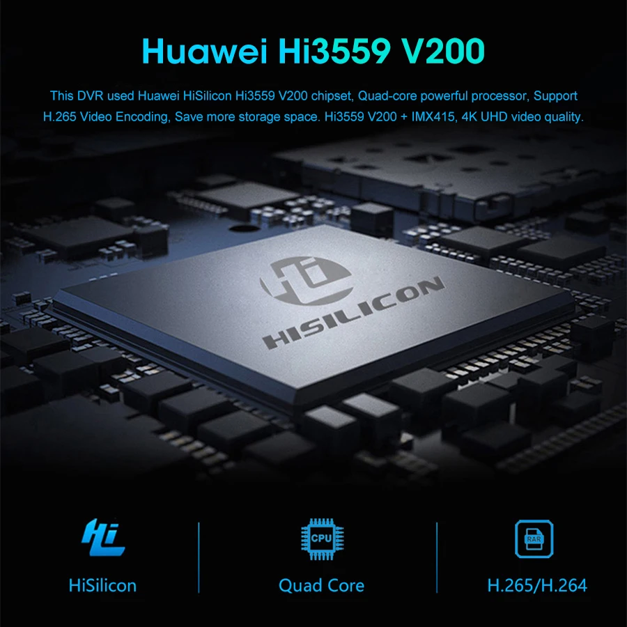 Olysine UHD 2160P Автомобильный видеорегистратор GPS WiFi 4K IMX415 Автомобильная камера