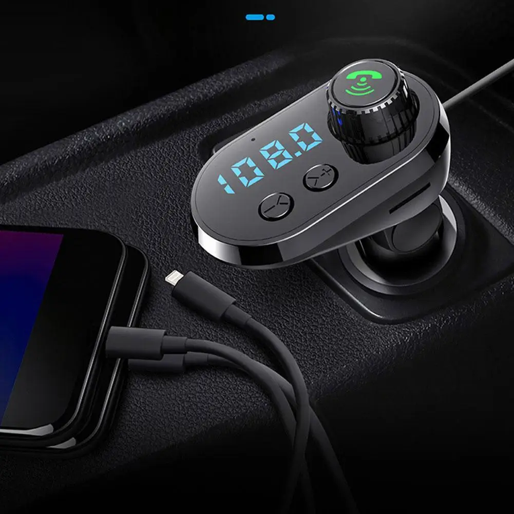 

Car MP3 Player Dual USB Digital Display Multifunctional Bluetooth Interior Car Accessories Adapter FM Receiver Transmitter N6M5