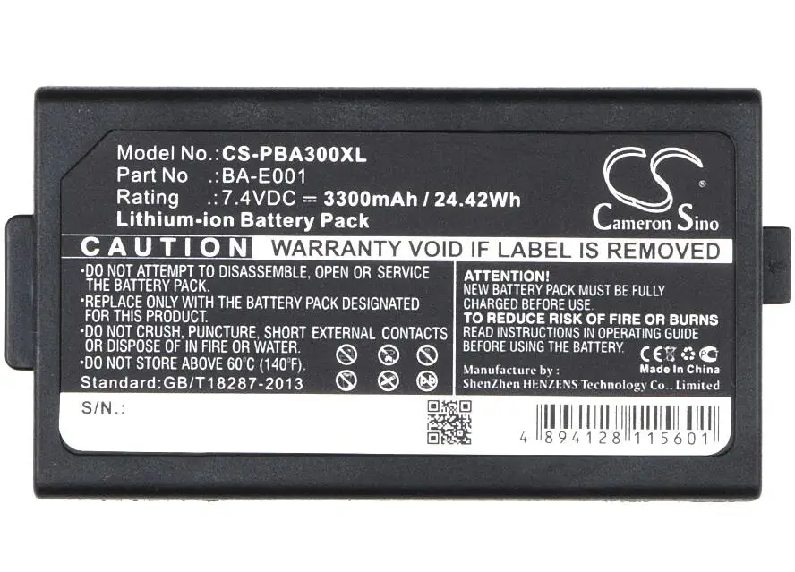 Cameron sino 3300 мАч аккумулятор для BROTHER PT E300 E500 E550W H300 H300LI H500LI P750W P touch H300/LI BA E001 PJ7