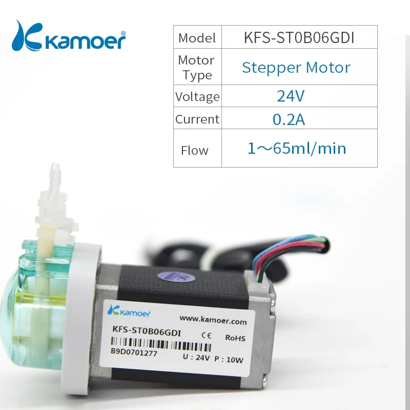 Kamoer KFS Микро перистальтический дозаторный насос 24V с шаговый двигатель для Горячая Электрический аквариум - Напряжение: KFS-ST0B06GDI