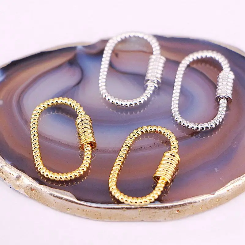 

10Pcs, Oval shape Metal Clasp Lock Hook Spiral Clasps Accessories for DIY Jewelry Making
