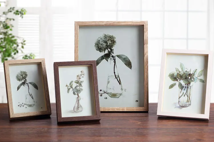 Современная фоторамка из твердой древесины простая деревянная прямоугольная