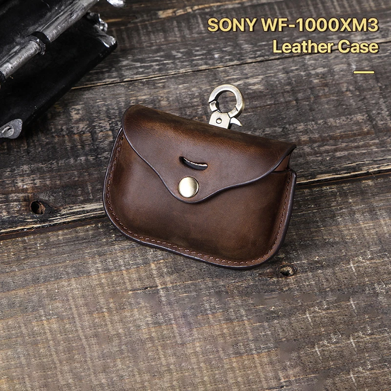 Кожаный чехол для наушников портативный сумка хранения Sony WF-1000XM3 умные