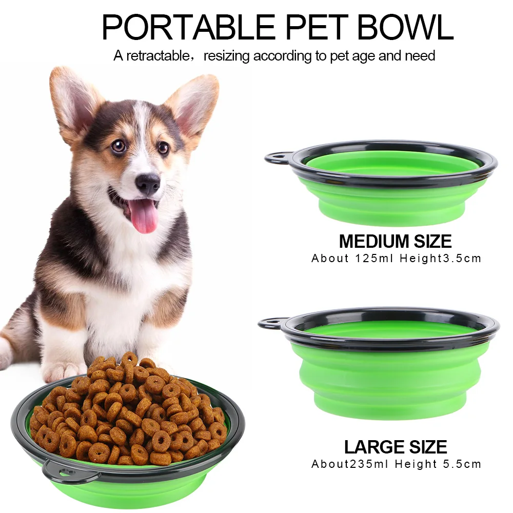 

2 in 1 Collapsible Bottle Pet Feeder Outdoor Dog Cat Water Bottle Folding Drinking Bowls Portable Pet Water Dispenser