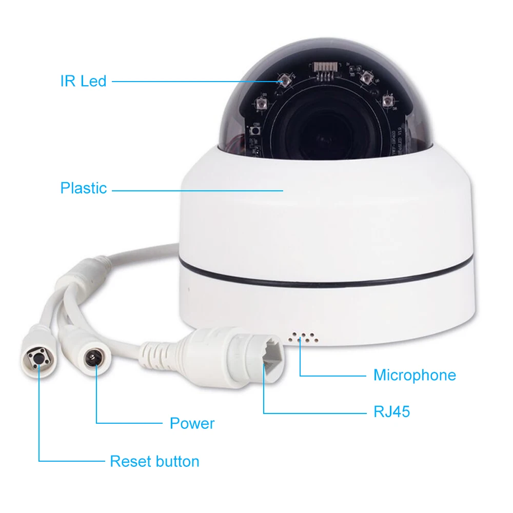 2 мегапиксельная мини купольная WiFi PTZ IP камера для помещений 1080P Беспроводная 4