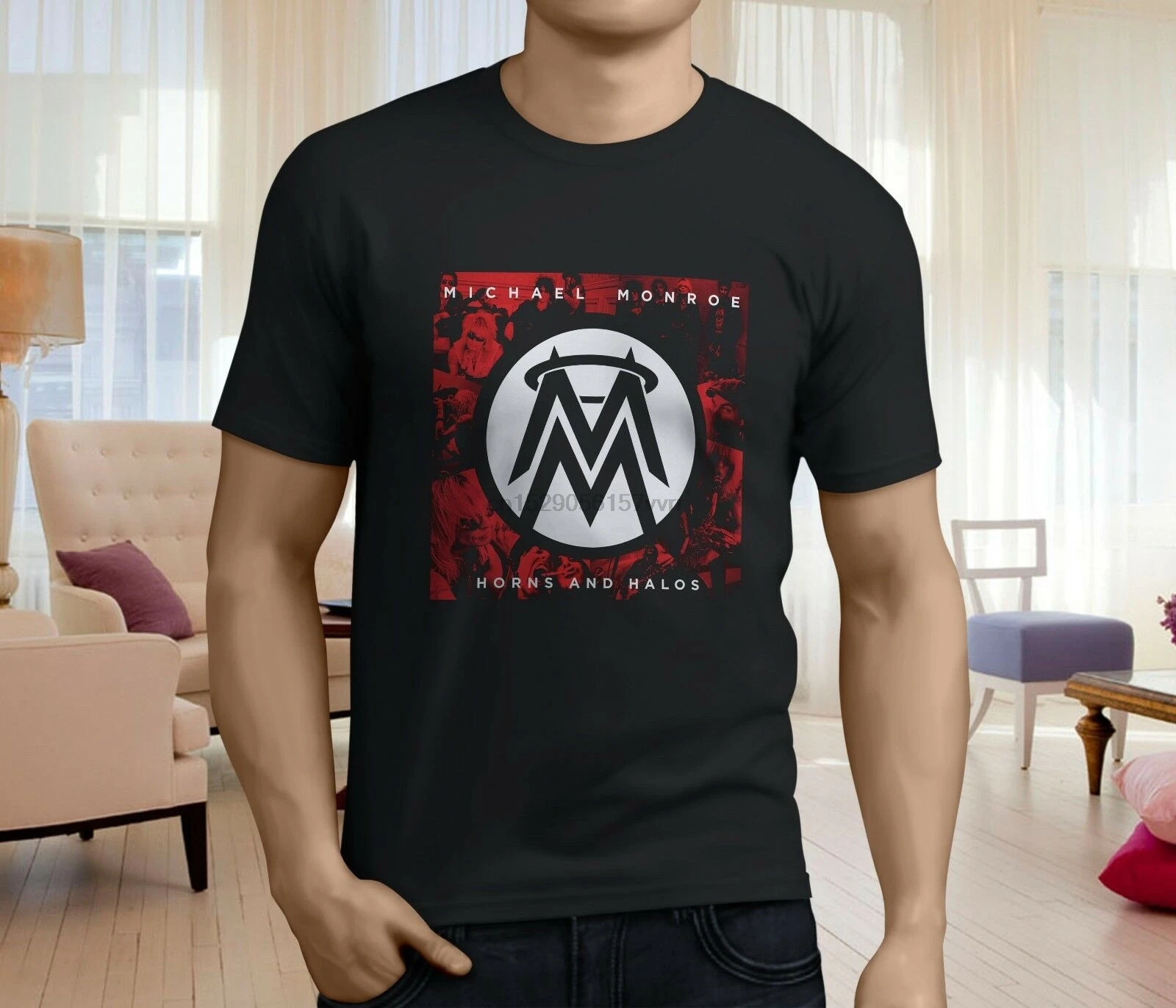 Новая популярная мужская черная футболка Майкл Монро Хорн и галоши Размер S-3XL -