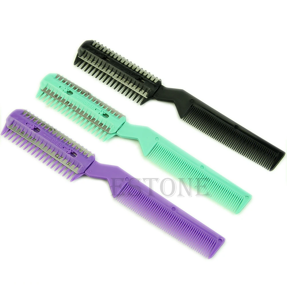 

New Professional Scissor Home DIY Hair Razor Comb Hairdressing Thinning Trimmer Punk Hot Sale