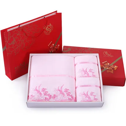 Свадебное банное полотенце Подарочная коробка набор полотенец хлопковое