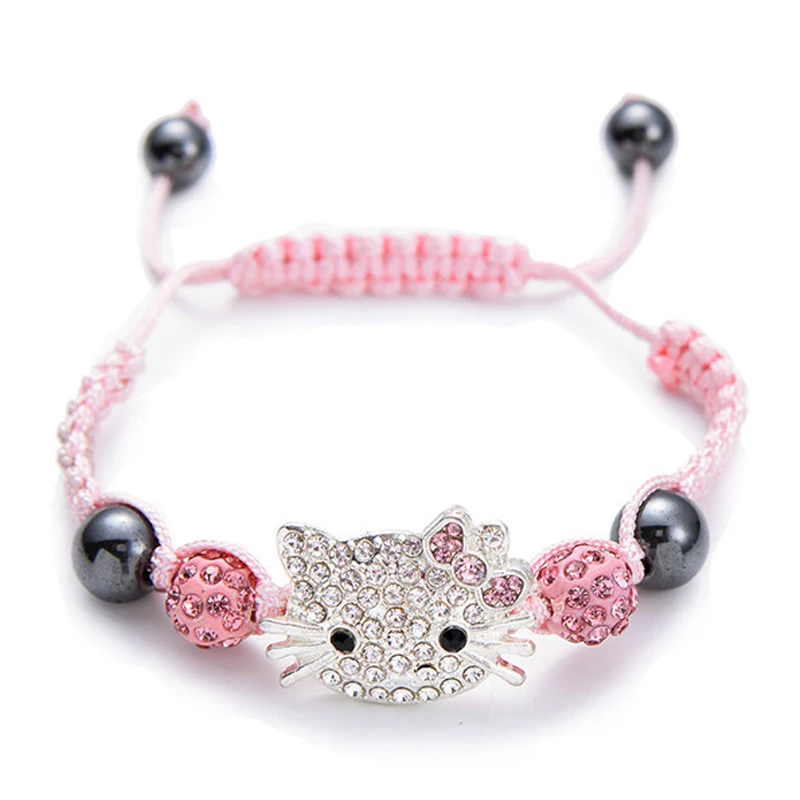 Модные женские часы Набор браслетов детские кожаный ремешок с кошкой подарки