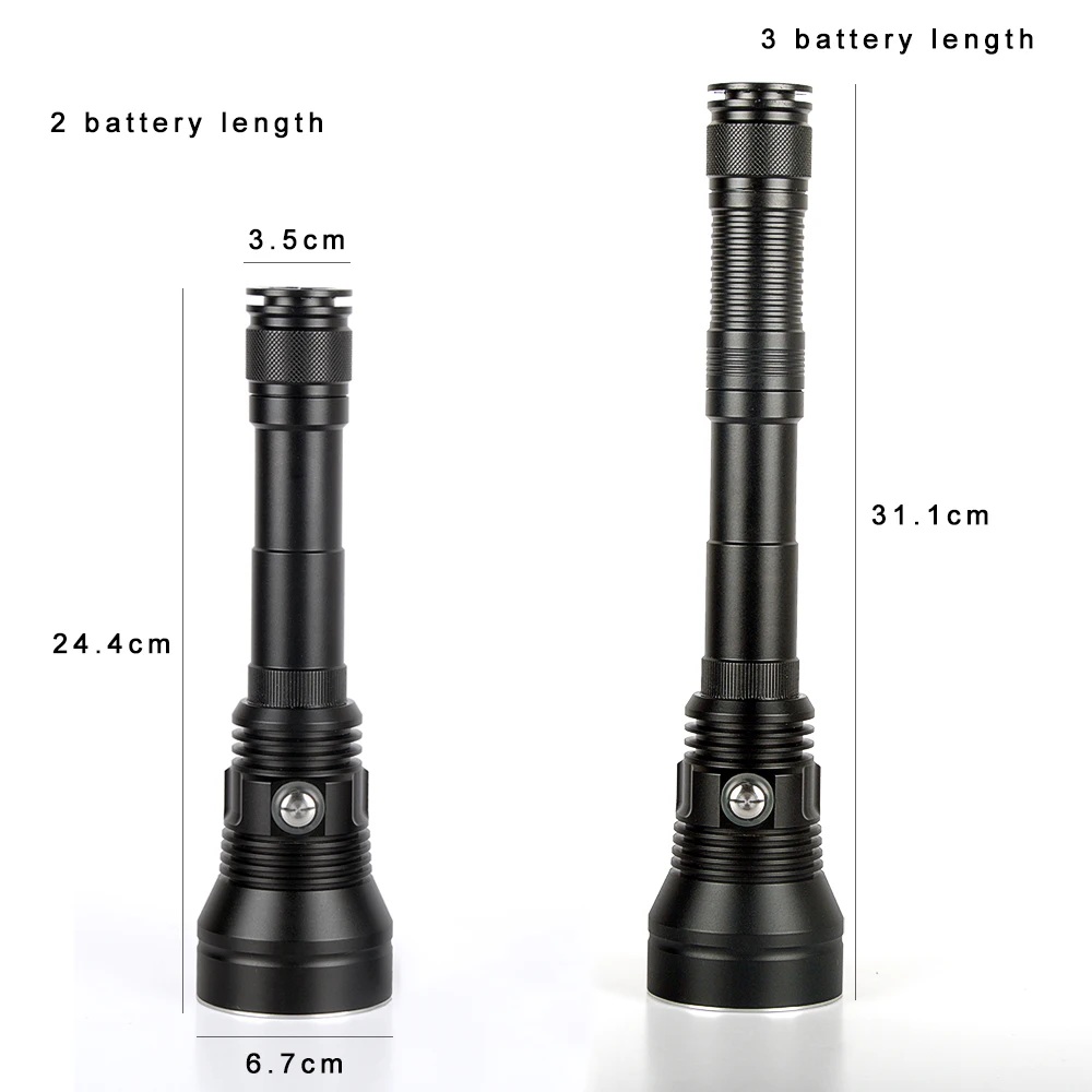 値段 軍事グレードXHP70超高輝度ダイビング水泳led懐中電灯トーチ防水IPX8水中80メートルの電源3本18650バッテリー