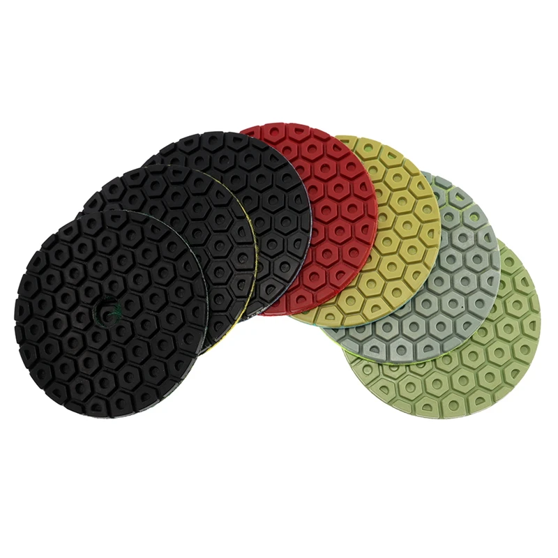 Алмазные полировальные накладки RIJILEI 7 шт., 4 дюйма