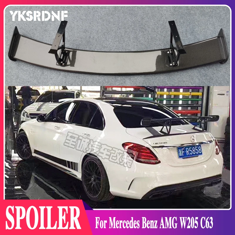 

C CLass W205 C63 AMG Carbon Fiber Black Series Trunk Spoiler Rear Wing Fit for Mercedes Benz AMG C63 2015-2018 GT Style