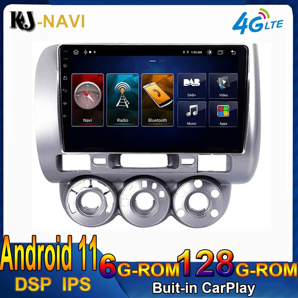 

6+128GB DSP 2 din Android 11 4G NET Car Radio Multimedia Video PlayeFor HONDA JAZZ City 2002 - 2007 Car Radio NO DVD