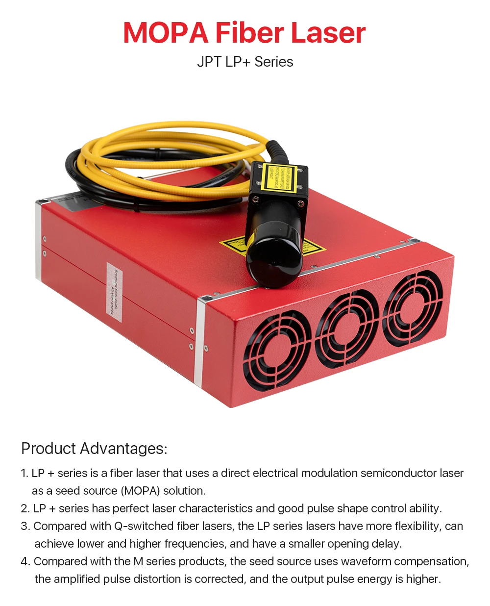

JPT MOPA Fiber Laser Source 20W 30W 1064nm with Wide Freq for Fiber Laser Marking Machine Part