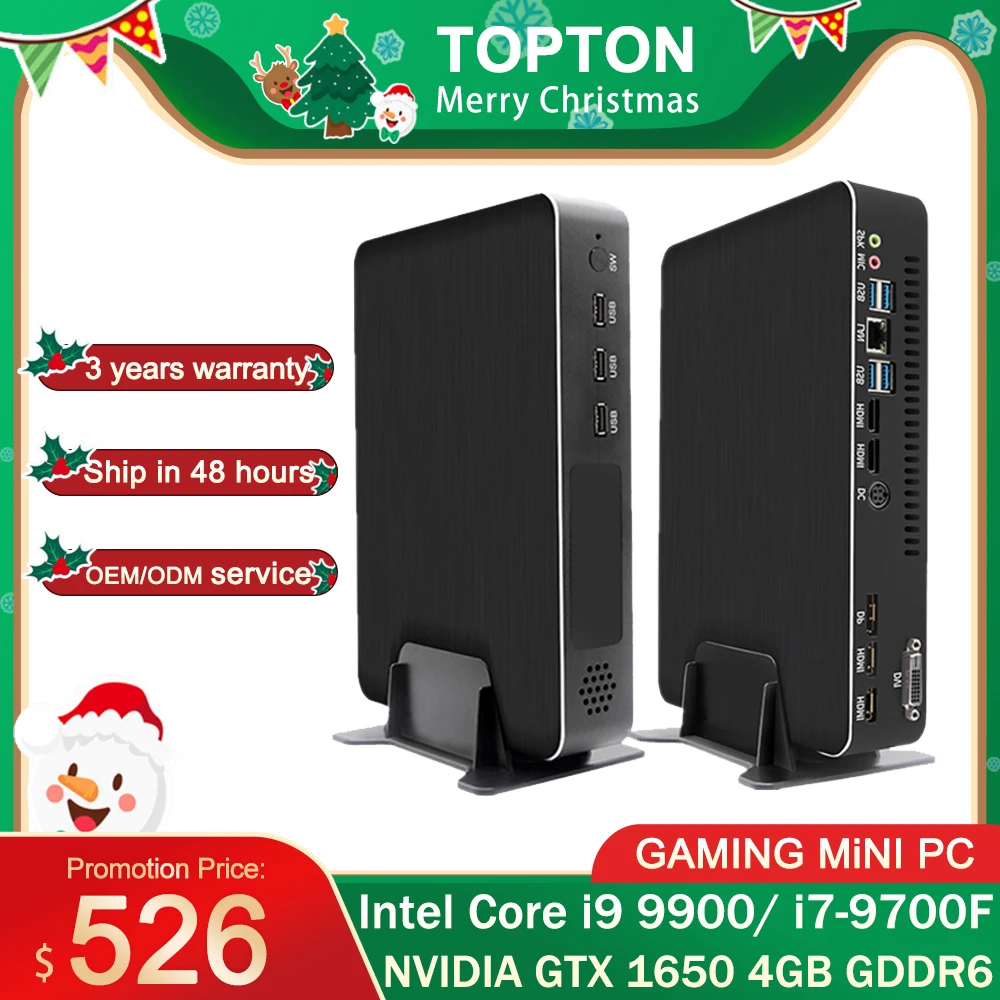 Игровой мини настольный компьютер ПК Intel Core i9 9900 i7 9700 i5 9400F GTX 1650 4GB GDDR6 2 * DDR4 с Windows