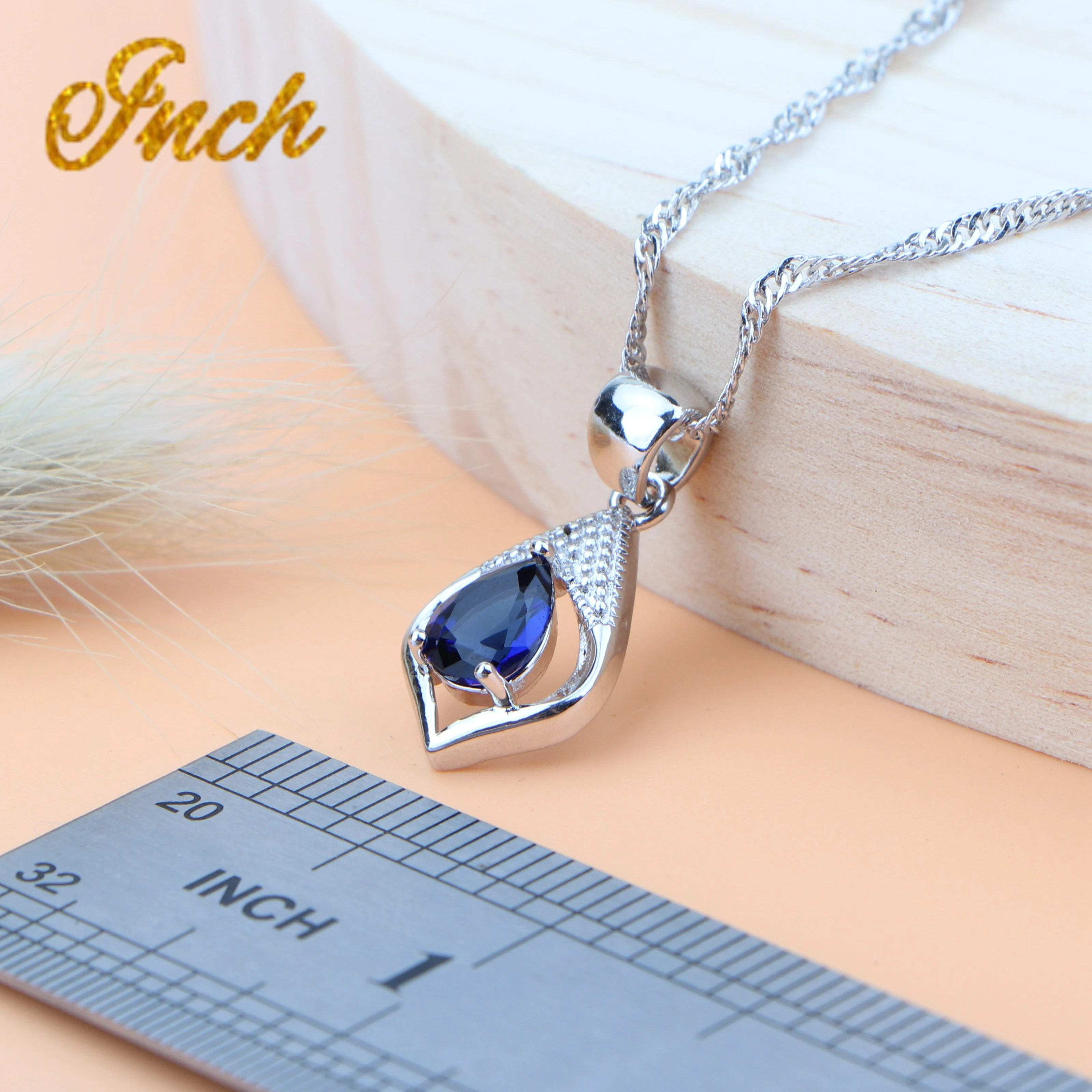 Женский свадебный комплект ювелирных изделий из стерлингового серебра 925 пробы