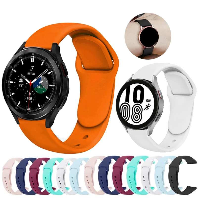 

20MM Silicone Strap for Samsung Galaxy Watch 4 40mm 44mm Sport bracelet silicone wristband for Samsung Watch 4 Classic 42mm 46mm